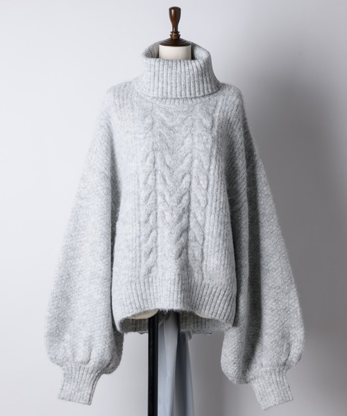 「LA BELLE ETUDE」 タートルネックニット FREE チャコールグレー レディース_画像6