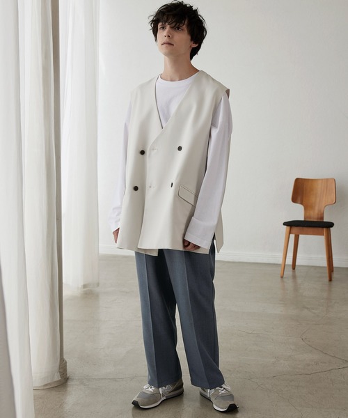 「MONO-MART」 スラックス L アイボリー メンズ_画像8