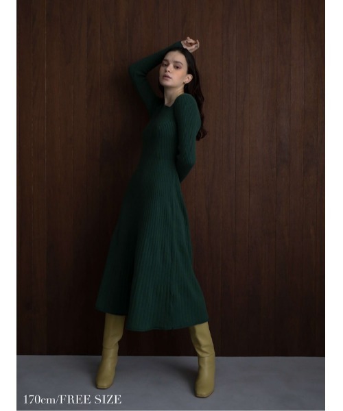 「Katrin TOKYO」 ニットワンピース FREE ダークグリーン レディース_画像9