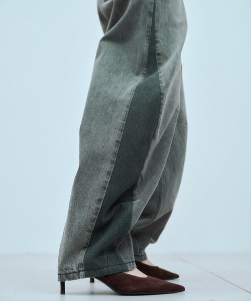 ワイドパンツ ジーンズ デニム デニムパンツ レディースの画像
