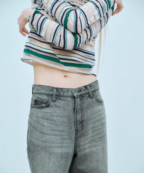 ワイドパンツ ジーンズ デニム デニムパンツ レディースの画像