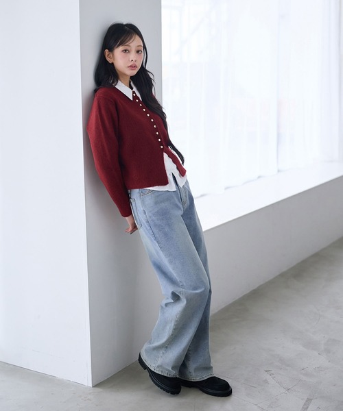 ワイドパンツ ジーンズ デニム デニムパンツ 「選べる2丈」ウエスト