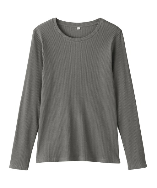 IÉNA リブ編み 長袖Tシャツ 無印良品（MUJI） tシャツ 婦人 なめらかリブ編みクルーネック長袖T