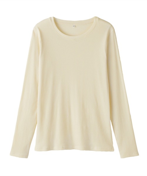 無印良品（MUJI） tシャツ 婦人 なめらかリブ編みクルーネック長袖T
