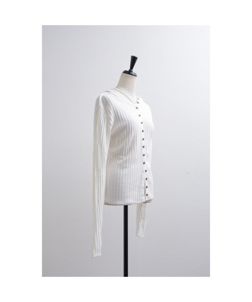 「leimn」 ニットカーディガン FREE レッド レディース_画像3