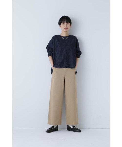 「human woman」 7分袖ブラウス MEDIUM ブルー レディース_画像2