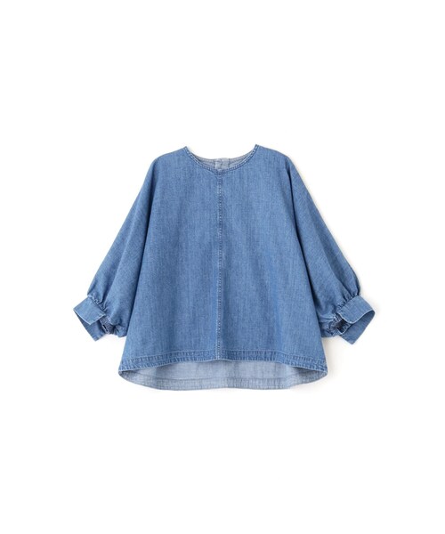 「human woman」 7分袖ブラウス MEDIUM ブルー レディース_画像4
