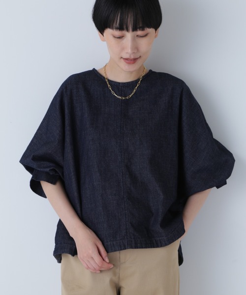 「human woman」 7分袖ブラウス MEDIUM ブルー レディース_画像5