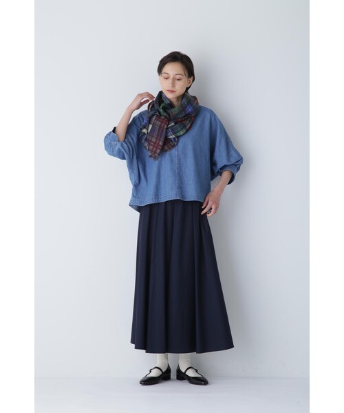 「human woman」 7分袖ブラウス MEDIUM ブルー レディース_画像9