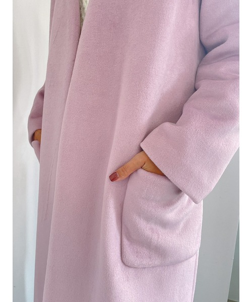 「Vicente」 ノーカラーコート FREE ブラック レディース_画像9