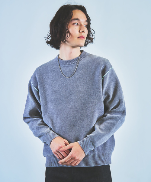 「417 EDIFICE」 長袖ニット MEDIUM ブルー系その他 メンズ_画像3