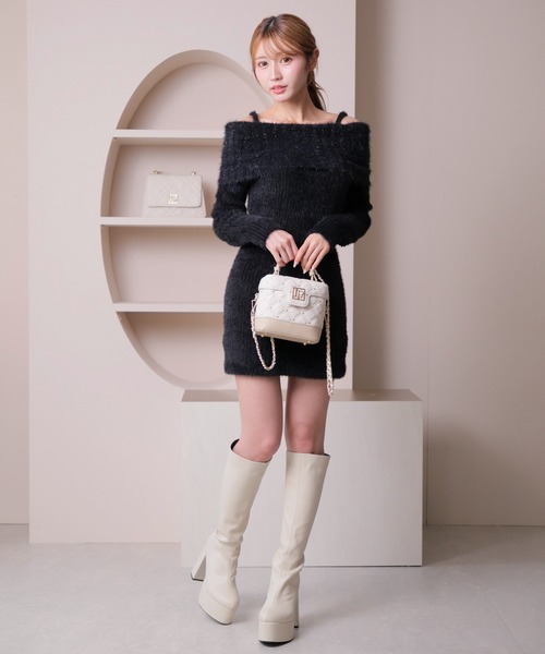 「LIPSERVICE」 ニットワンピース M ブルー レディース_画像5