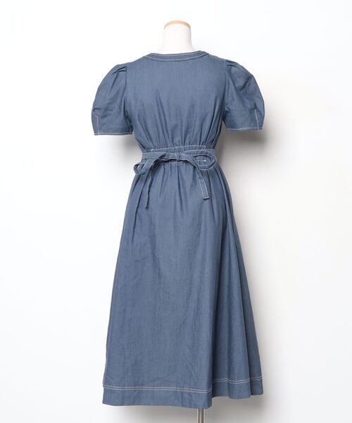 「MISCH MASCH」 半袖ワンピース MEDIUM ネイビー レディース_画像2