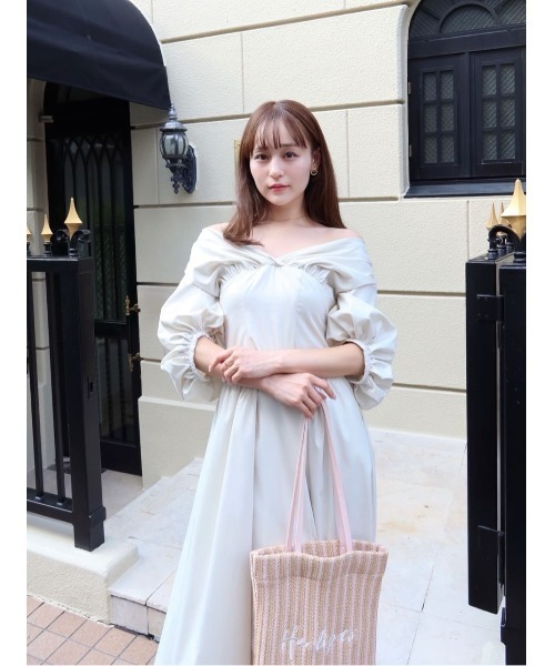 Her lip to ワンピース 半袖 Gathered Sleeve Dress : ZOZOTOWN Yahoo