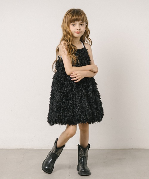「URBAN CHERRY」 「KIDS」キャミソールワンピース 140cm ブラック キッズ_画像4