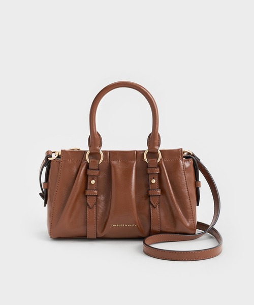 新品CHARLES&KEITH 2WAYトートバッグ定価¥19900チョコレート CHARLES ＆ KEITH（チャールズ&キース） 「CHARLES & KEITH」 2WAY