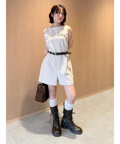 LILY BROWN（リリーブラウン） オールインワン ボタンディテールミニ