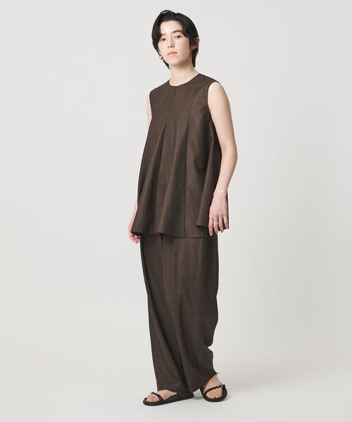 パンツ 「MARW UNITED ARROWS」タック テーパード パンツ UVカット・接触冷感 レディースの画像