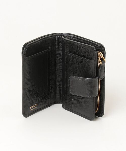 PRADA（プラダ） サフィアーノレザー 二つ折り財布 - ブラック