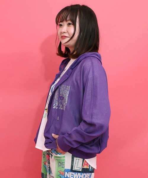 ScoLar（スカラー） パーカー uvカット 冷感 スカラーちゃん箔プリント