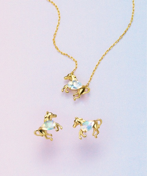 Jewel closet by L&Co. ネックレス K10 馬/ホース カラーストーン