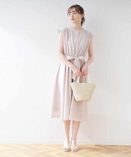 「couture brooch」 ノースリーブワンピース 38 ライトグレー レディース_画像2
