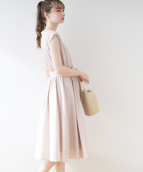 「couture brooch」 ノースリーブワンピース 38 ライトグレー レディース_画像7