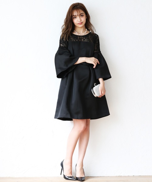 【BEAUTY&YOUTH】フレアスリーブロングドレス 結婚式 オケージョン HARE ドレス 「オケージョン/セレモニー/結婚式」2WAYシアー