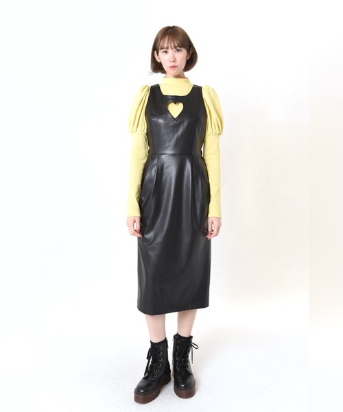 ドレス フェイクレザー タイトドレス レディース : 67998113  