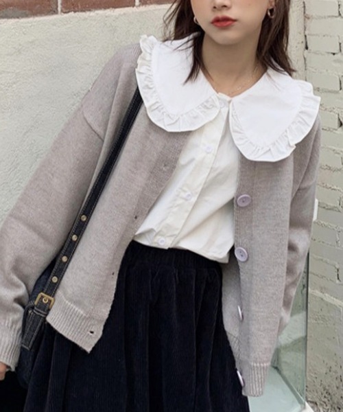 shopnikoniko（ショップにこにこ） ブラウス シャツ フリル襟ビッグ