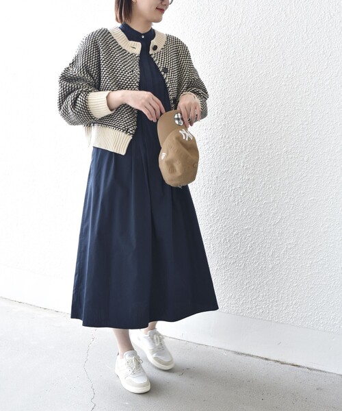 SHIPS」 長袖ワンピース SMALL ネイビー レディース