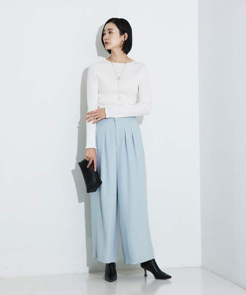qualite（カリテ） ニット セーター シームレスボートネックニット