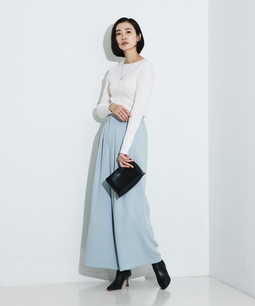 qualite（カリテ） ニット セーター シームレスボートネックニット