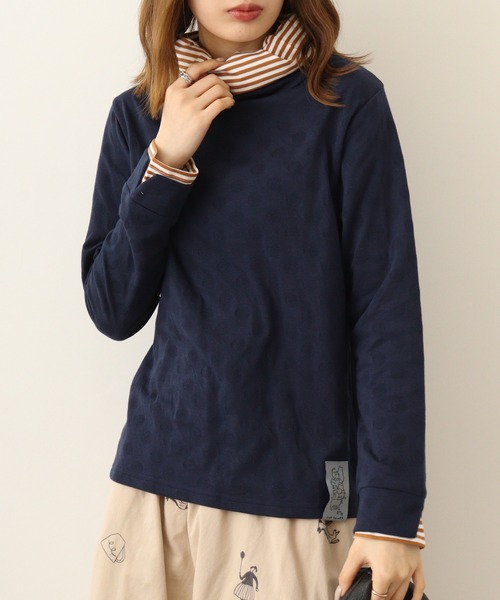 Emago tシャツ EMAGO 袖切替えタートル レディース : ZOZOTOWN