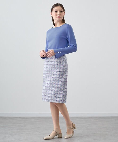 ANAYI ニット セーター フレアスリーブ総針 プルオーバー
