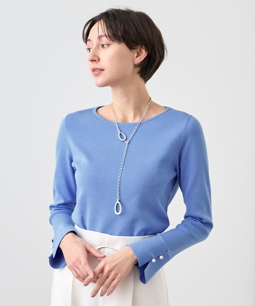 ニット セーター フレアスリーブ総針 プルオーバー レディース ANAYI ニット セーター フレアスリーブ総針 プルオーバー