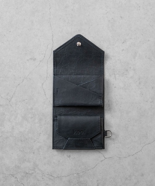 SENTI 財布 Dyneema(R) Leather TRI-FOLD WALLET×Keel/ 超軽量