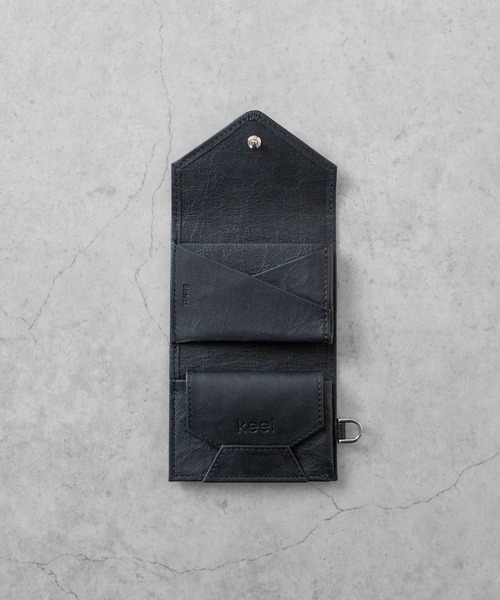 財布 メンズ Dyneema Leather TRI-FOLD WALLET×Keel｜zozo｜03