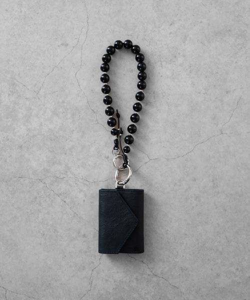 senti × keel 3つ折り財布 ミニウォレット レザー ブラック SENTI センティ / Dyneema Leather TRI-FOLD WALLET ×Keel