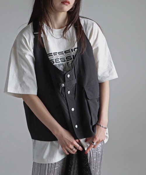 ベスト ジレ HAL×COURO ナイロンフィッシングベスト レディース メンズ ベスト ジレ HAL×COURO ナイロンフィッシングベスト レディース