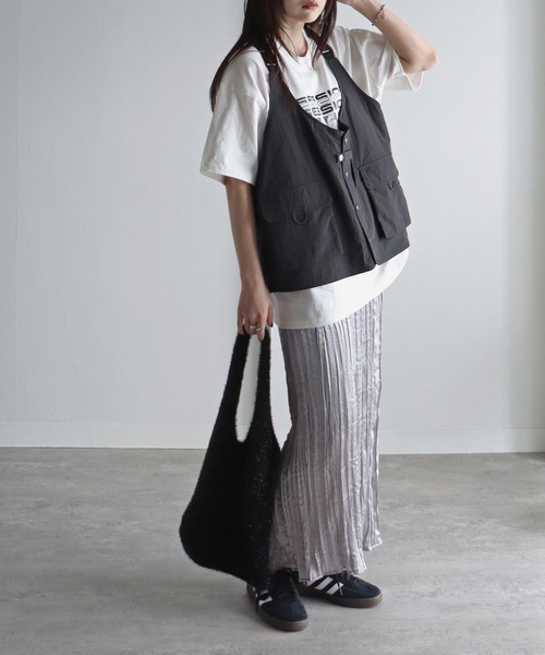 ベスト ジレ HAL×COURO ナイロンフィッシングベスト レディース メンズ ベスト ジレ HAL×COURO ナイロンフィッシングベスト レディース