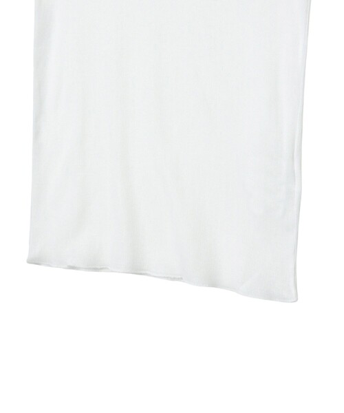 ANAYI tシャツ シアーテレコ5分袖クループルオーバー レディース