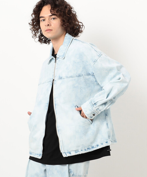 Purple&Yellow デニムジャケット gジャン 「セットアップ対応」ムラ