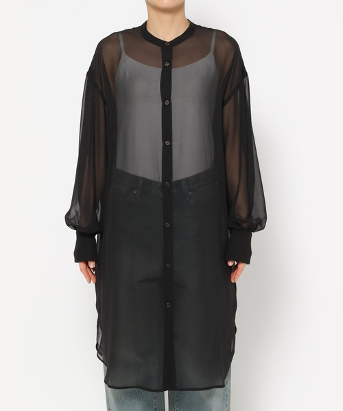 【シン商品】 LOWRYS FARM シャツワンピース シアーシャツワンピース 130972
