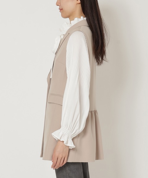 Rose Tiara ベージュ パールジレ タグ付き Rose Tiara（ローズティアラ） ベスト ジレ 「セットアップ対応」ジレ