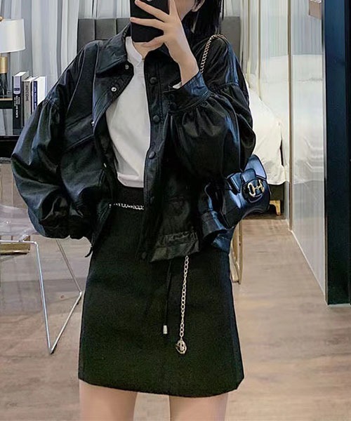 gossip!ロサンゼルス レザージャケット ライダース ドロップショルダー