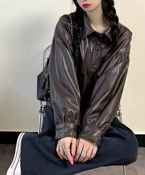 gossip!ロサンゼルス レザージャケット ライダース ドロップショルダー