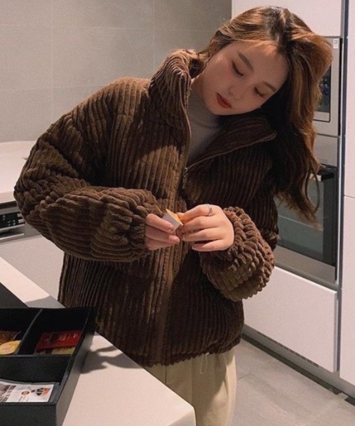 ブルゾン アウター 「6色展開」中綿 コーデュロイブルゾン レディース