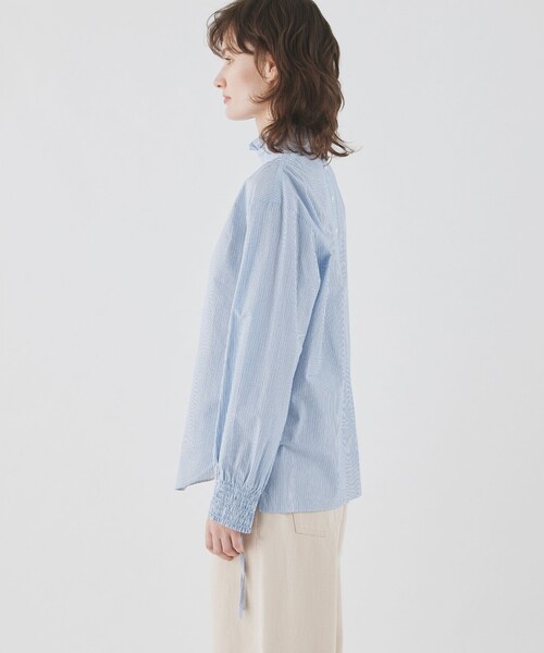 美品✨ ギャルリーヴィー コットンスタンドネックフリルシャツ 2way ブラウス 美品✨ ギャルリーヴィー コットンスタンドネックフリルシャツ 2way