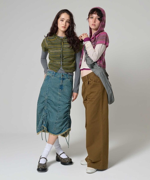 tina:jojunニットフーディー アイレット柄 ニットフーディー TINA：JOJUN（パーカー）｜TINA